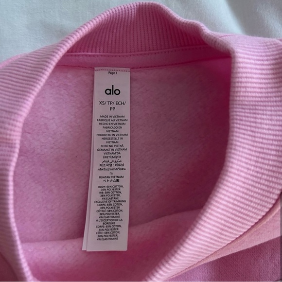 Alo Accolade Cropped Sweatshirt Sweet Pink Limited Sold Out - Picture 5 of 6